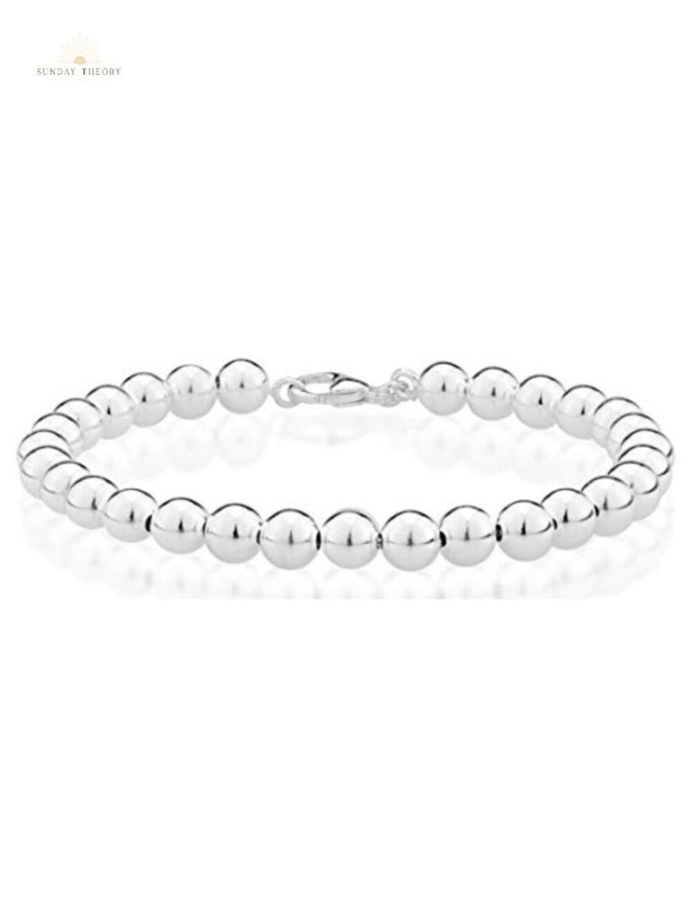 Italian 925 Sterling Silver Ball Bracelet 6mm